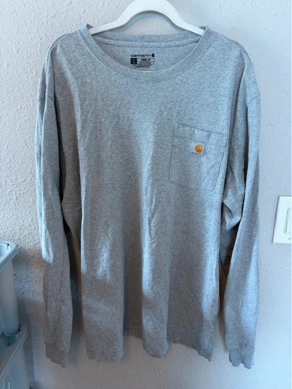 Men's Carhartt grey long sleeve L Tall Loose Fit